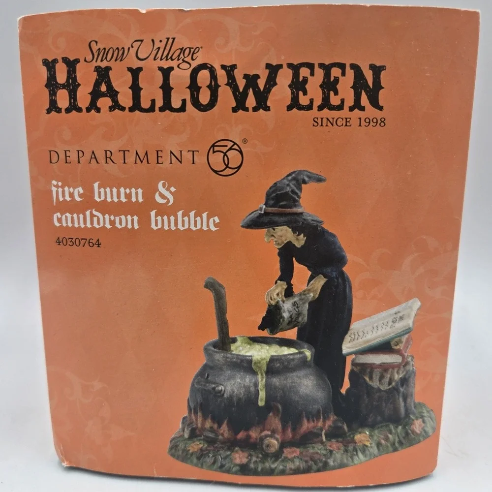 Vtg Dept 56 Fire Burn & Cauldron Bubble 4030764 Snow Village Halloween Witch